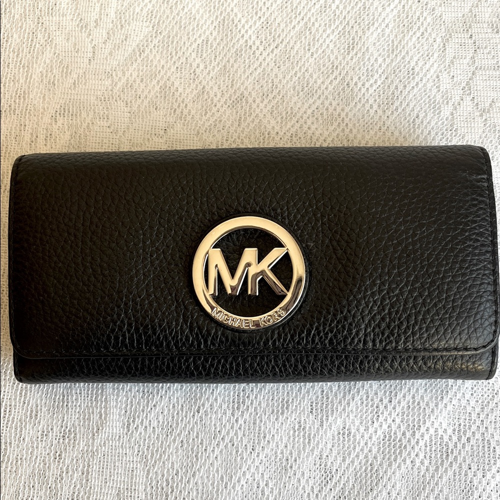 Michael Kors Black Pebbled Leather Wallet